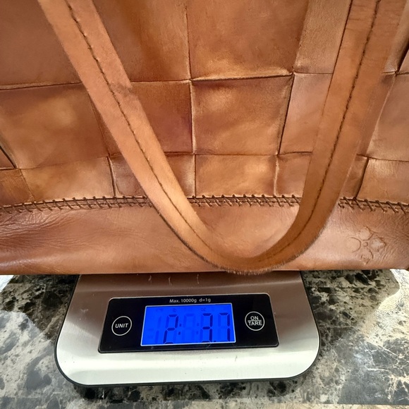 PATRICIA NASH VINTAGE STYLE WOVEN LEATHER TOTE. 12” (H) × 13” (W) × 5” (D) - Picture 11 of 16